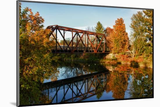 Lake Lamoille with Old Iron Railroad Bridge, Morrisville, Vermont, USA-Bill Bachmann-Mounted Photographic Print