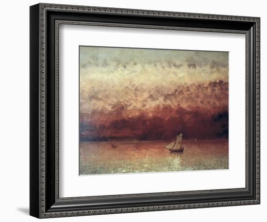 Lake Leman with Setting Sun, circa 1876-Gustave Courbet-Framed Giclee Print