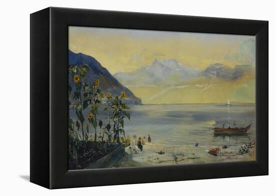 Lake Leman with the Dents du Midi in the Distance, 1863-John William Inchbold-Framed Premier Image Canvas