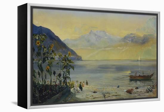 Lake Leman with the Dents du Midi in the Distance, 1863-John William Inchbold-Framed Premier Image Canvas