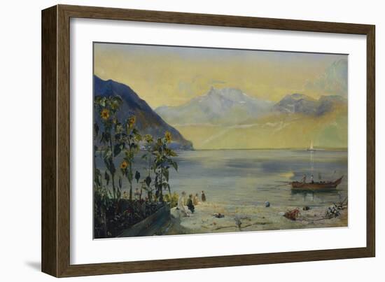 Lake Leman with the Dents du Midi in the Distance, 1863-John William Inchbold-Framed Giclee Print