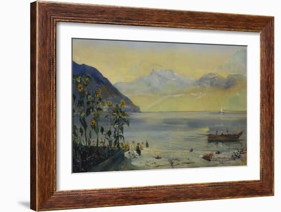 Lake Leman with the Dents du Midi in the Distance, 1863-John William Inchbold-Framed Giclee Print