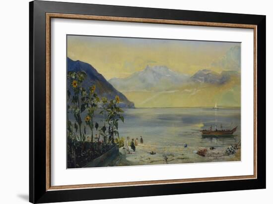 Lake Leman with the Dents du Midi in the Distance, 1863-John William Inchbold-Framed Giclee Print