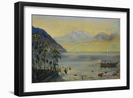 Lake Leman with the Dents du Midi in the Distance, 1863-John William Inchbold-Framed Giclee Print