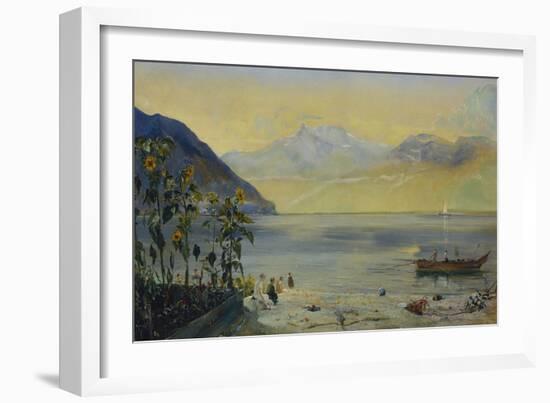 Lake Leman with the Dents du Midi in the Distance, 1863-John William Inchbold-Framed Giclee Print