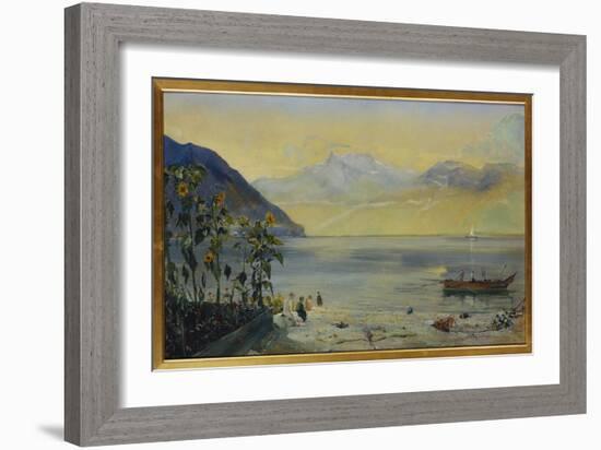 Lake Leman with the Dents Du Midi in the Distance, 1863-John William Inchbold-Framed Giclee Print