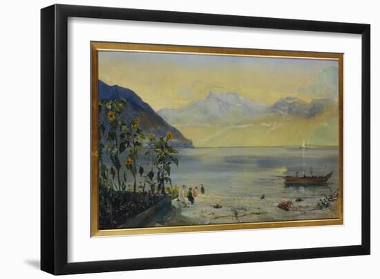 Lake Leman with the Dents Du Midi in the Distance, 1863-John William Inchbold-Framed Giclee Print