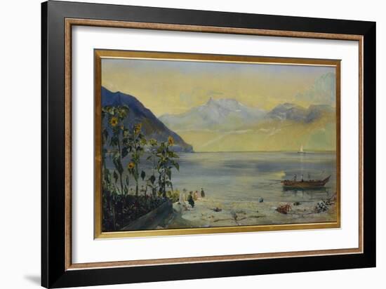 Lake Leman with the Dents Du Midi in the Distance, 1863-John William Inchbold-Framed Giclee Print