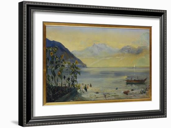 Lake Leman with the Dents Du Midi in the Distance, 1863-John William Inchbold-Framed Giclee Print