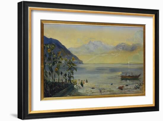 Lake Leman with the Dents Du Midi in the Distance, 1863-John William Inchbold-Framed Giclee Print