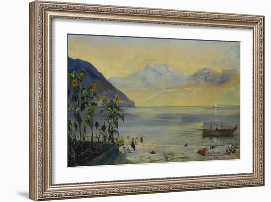 Lake Leman with the Dents du Midi in the Distance, 1863-John William Inchbold-Framed Giclee Print