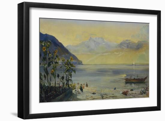 Lake Leman with the Dents du Midi in the Distance, 1863-John William Inchbold-Framed Giclee Print