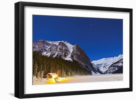 Lake Louise on a Clear Night in Banff National Park, Alberta, Canada-null-Framed Photographic Print