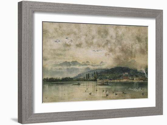 Lake Lucerne, Switzerland-Rudolf von Alt-Framed Giclee Print