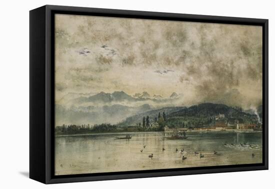 Lake Lucerne, Switzerland-Rudolf von Alt-Framed Premier Image Canvas