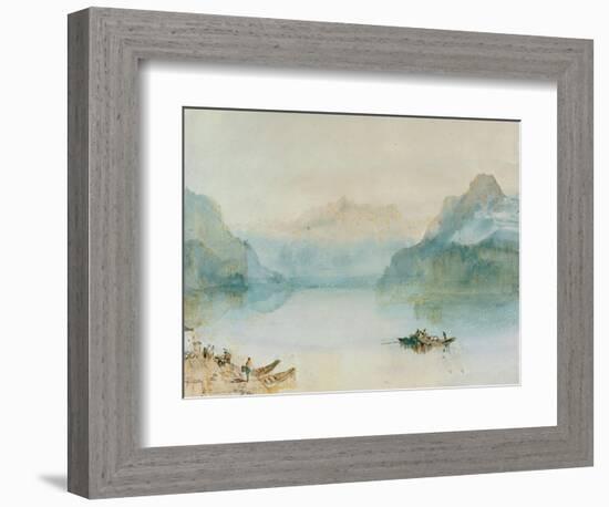 Lake Lucerne: The Bay of Uri, from Brunnen, Circa 1841-2-J. M. W. Turner-Framed Premium Giclee Print