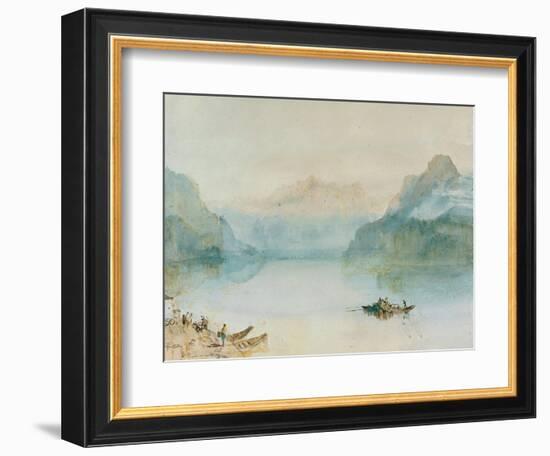 Lake Lucerne: The Bay of Uri, from Brunnen, Circa 1841-2-J. M. W. Turner-Framed Premium Giclee Print