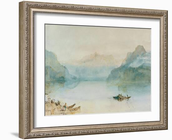 Lake Lucerne: The Bay of Uri, from Brunnen, Circa 1841-2-J. M. W. Turner-Framed Giclee Print