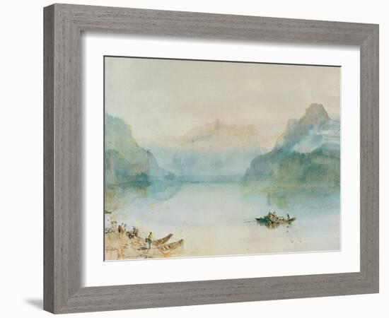 Lake Lucerne: The Bay of Uri, from Brunnen, Circa 1841-2-J. M. W. Turner-Framed Giclee Print