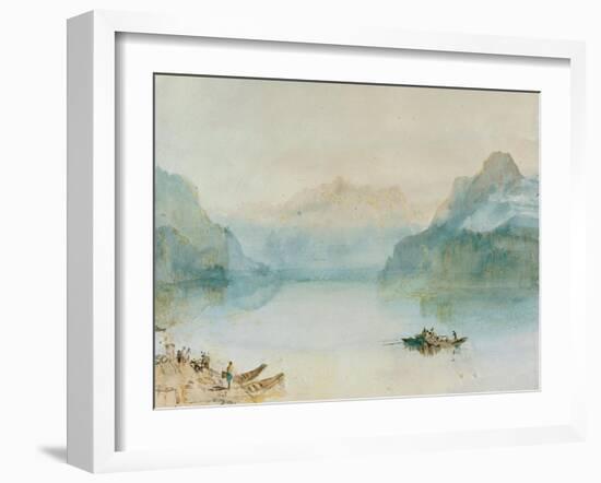 Lake Lucerne: The Bay of Uri, from Brunnen, Circa 1841-2-J. M. W. Turner-Framed Giclee Print