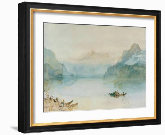 Lake Lucerne: The Bay of Uri, from Brunnen, Circa 1841-2-J. M. W. Turner-Framed Giclee Print