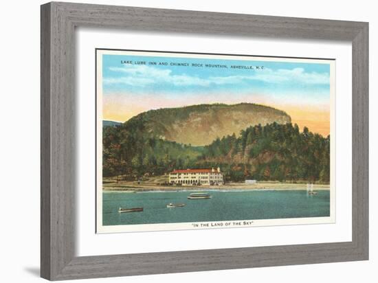 Lake Lure Inn, Chimney Rock Mountain, Asheville, North Carolina-null-Framed Art Print