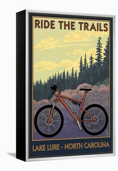 Lake Lure, North Carolina - Ride the Trails-Lantern Press-Framed Stretched Canvas