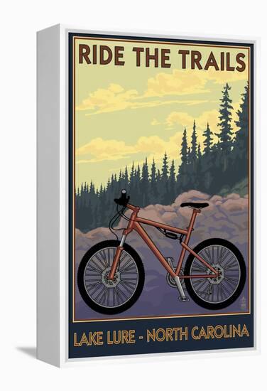 Lake Lure, North Carolina - Ride the Trails-Lantern Press-Framed Stretched Canvas