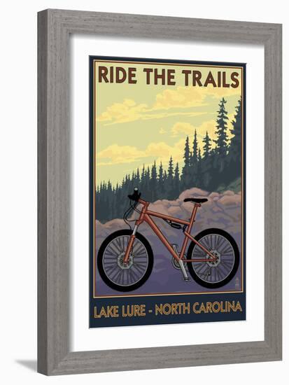 Lake Lure, North Carolina - Ride the Trails-Lantern Press-Framed Premium Giclee Print