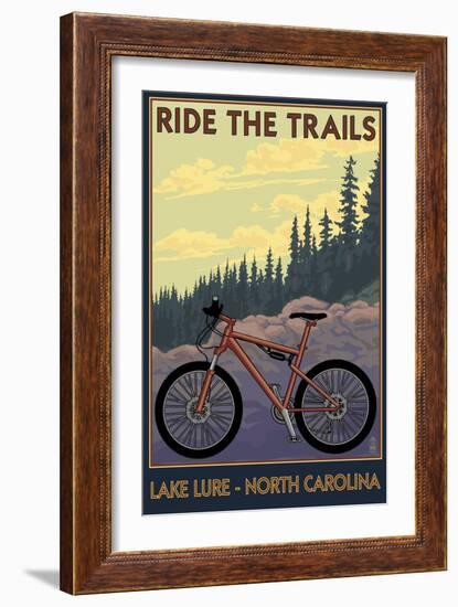 Lake Lure, North Carolina - Ride the Trails-Lantern Press-Framed Premium Giclee Print