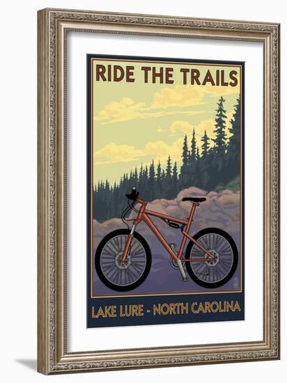 Lake Lure, North Carolina - Ride the Trails-Lantern Press-Framed Art Print