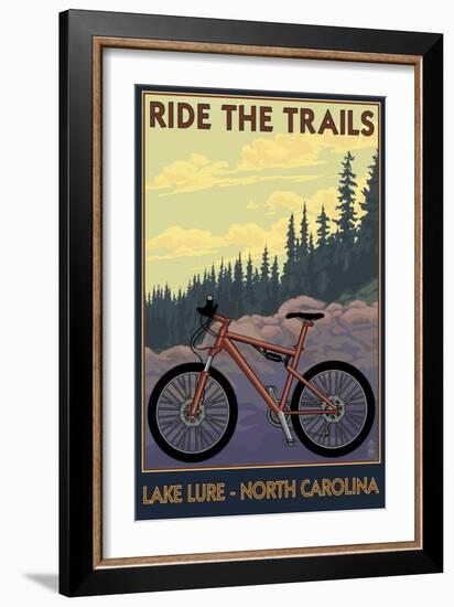 Lake Lure, North Carolina - Ride the Trails-Lantern Press-Framed Art Print