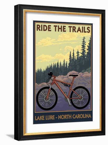 Lake Lure, North Carolina - Ride the Trails-Lantern Press-Framed Art Print