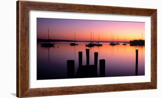 Lake Macatawa at dawn, Holland, Ottawa County, Michigan, USA-null-Framed Photographic Print