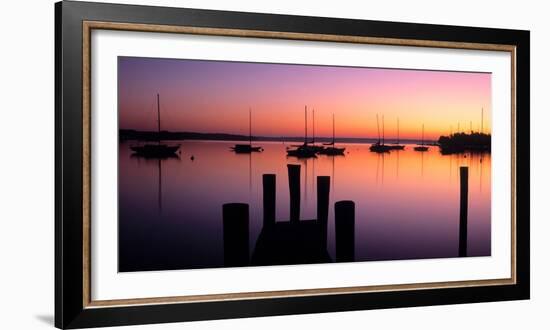 Lake Macatawa at dawn, Holland, Ottawa County, Michigan, USA-null-Framed Photographic Print