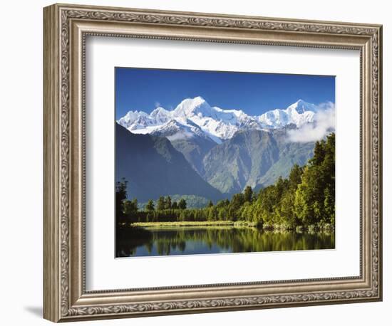 Lake Matheson, Mount Tasman and Mount Cook, Westland Tai Poutini National Park, New Zealand-Jochen Schlenker-Framed Photographic Print