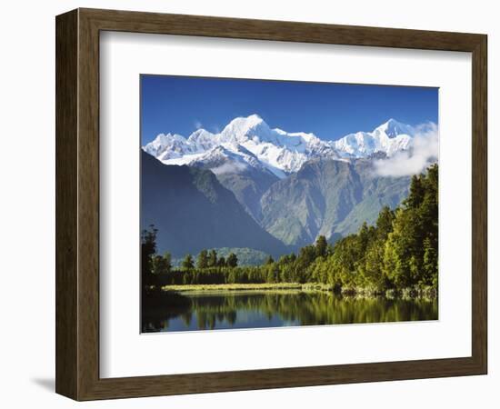 Lake Matheson, Mount Tasman and Mount Cook, Westland Tai Poutini National Park, New Zealand-Jochen Schlenker-Framed Photographic Print