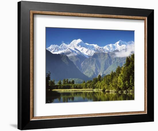 Lake Matheson, Mount Tasman and Mount Cook, Westland Tai Poutini National Park, New Zealand-Jochen Schlenker-Framed Photographic Print