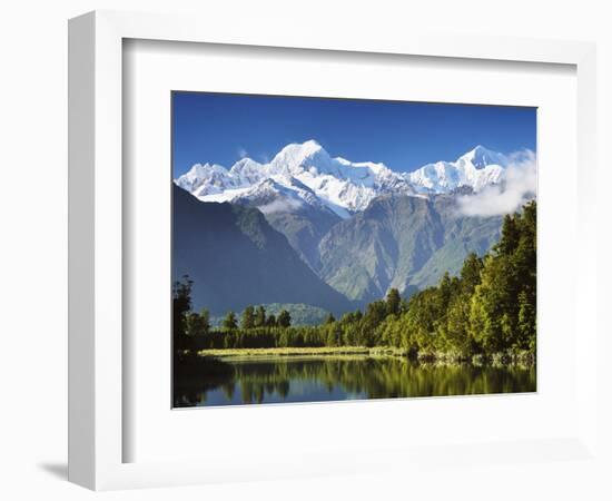 Lake Matheson, Mount Tasman and Mount Cook, Westland Tai Poutini National Park, New Zealand-Jochen Schlenker-Framed Photographic Print