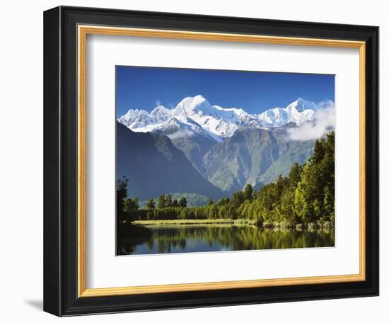 Lake Matheson, Mount Tasman and Mount Cook, Westland Tai Poutini National Park, New Zealand-Jochen Schlenker-Framed Photographic Print