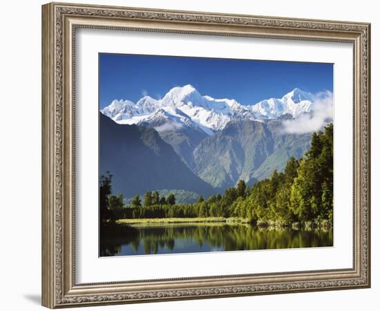 Lake Matheson, Mount Tasman and Mount Cook, Westland Tai Poutini National Park, New Zealand-Jochen Schlenker-Framed Photographic Print