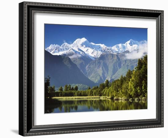 Lake Matheson, Mount Tasman and Mount Cook, Westland Tai Poutini National Park, New Zealand-Jochen Schlenker-Framed Photographic Print