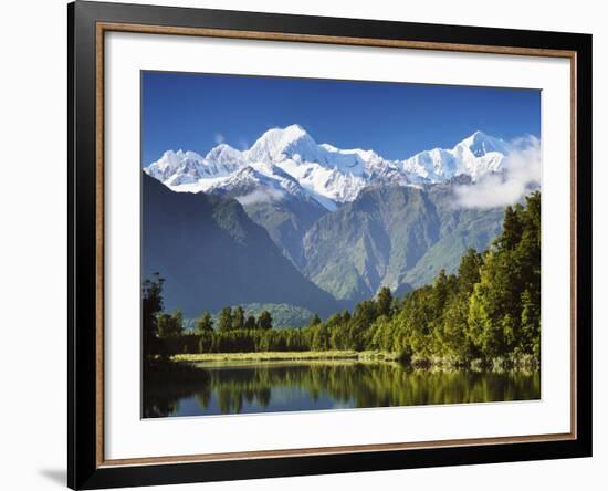 Lake Matheson, Mount Tasman and Mount Cook, Westland Tai Poutini National Park, New Zealand-Jochen Schlenker-Framed Photographic Print