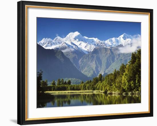 Lake Matheson, Mount Tasman and Mount Cook, Westland Tai Poutini National Park, New Zealand-Jochen Schlenker-Framed Photographic Print