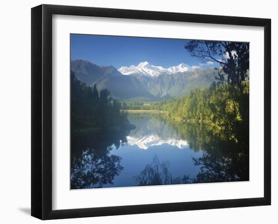 Lake Matheson, Mount Tasman and Mount Cook, Westland Tai Poutini National Park, New Zealand-Jochen Schlenker-Framed Photographic Print