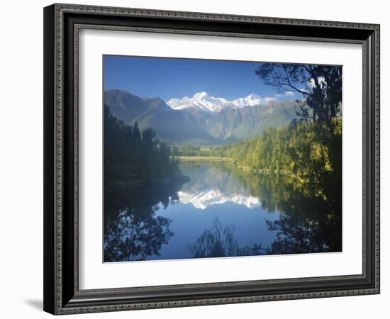 Lake Matheson, Mount Tasman and Mount Cook, Westland Tai Poutini National Park, New Zealand-Jochen Schlenker-Framed Photographic Print