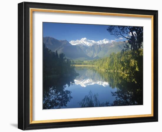 Lake Matheson, Mount Tasman and Mount Cook, Westland Tai Poutini National Park, New Zealand-Jochen Schlenker-Framed Photographic Print