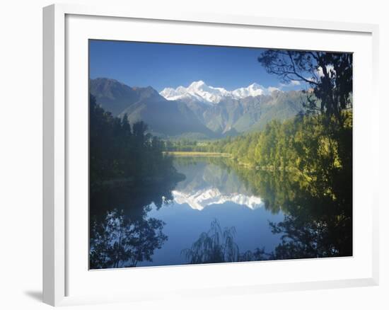 Lake Matheson, Mount Tasman and Mount Cook, Westland Tai Poutini National Park, New Zealand-Jochen Schlenker-Framed Photographic Print