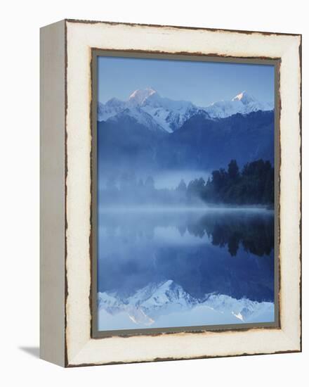 Lake Matheson, Mount Tasman and Mount Cook, Westland Tai Poutini National Park, New Zealand-Jochen Schlenker-Framed Premier Image Canvas