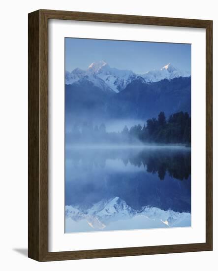 Lake Matheson, Mount Tasman and Mount Cook, Westland Tai Poutini National Park, New Zealand-Jochen Schlenker-Framed Photographic Print